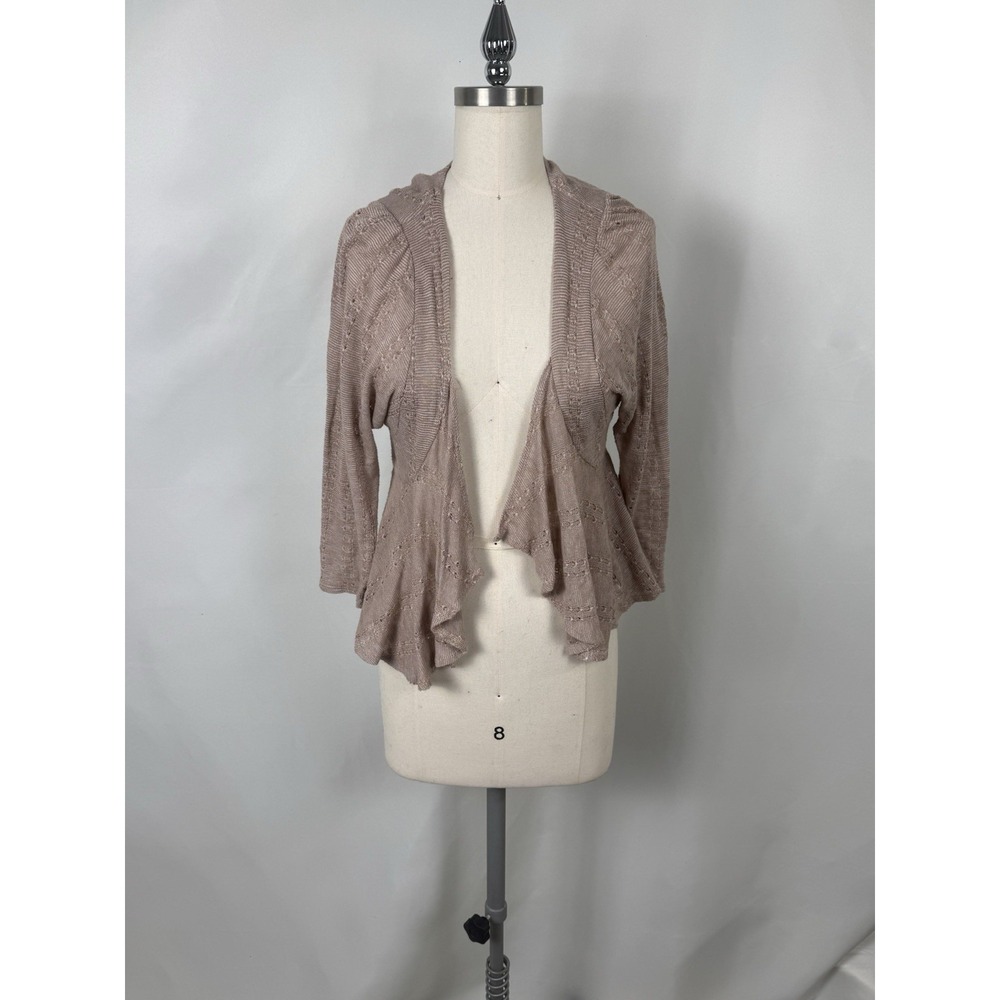 Eyeshadow Medium Neutral Layered 90s Style Cropped Light Cardigan‎